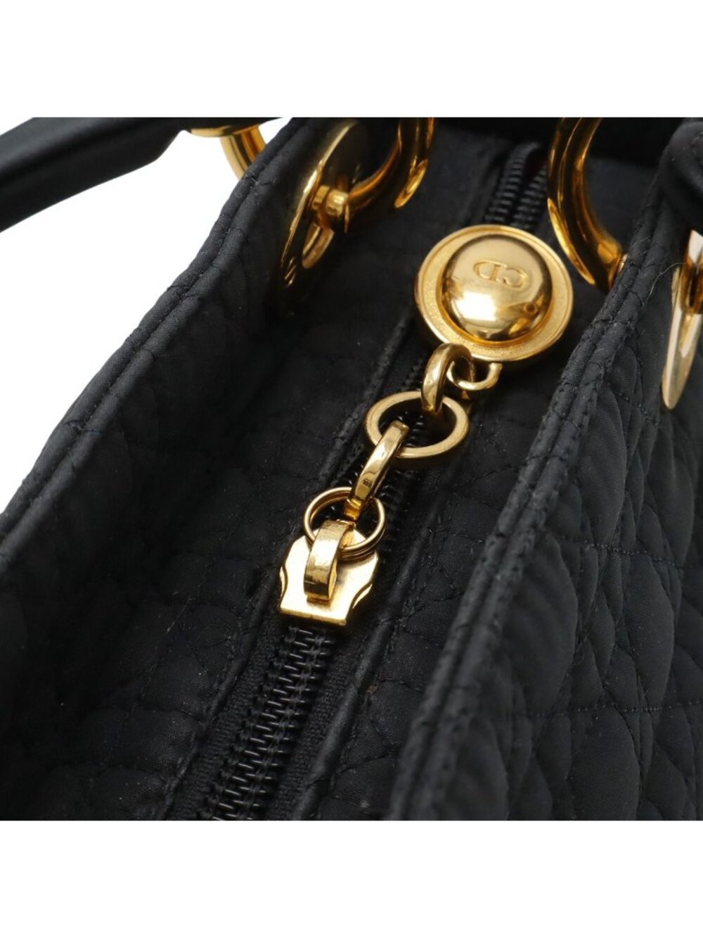 Dior Cannage Tote Nylon Black Gold - Picture 6 of 8